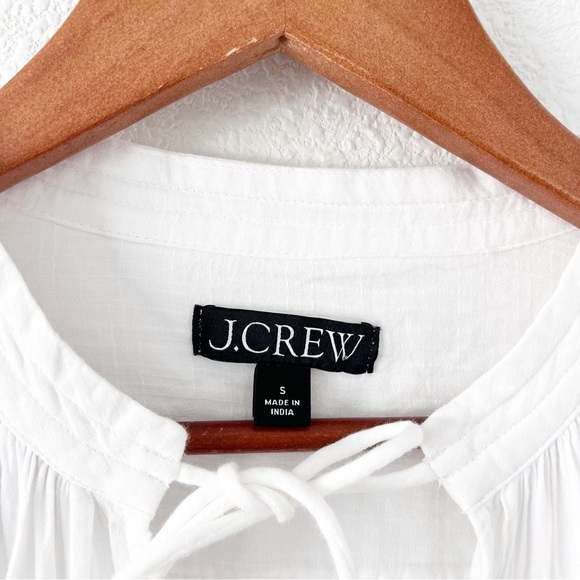 J. Crew Airy Gauze Tunic Long Sleeve Dress Midi Dress in White - Picture 3 of 9